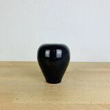 Black ceramic vase signed Comte, vintage