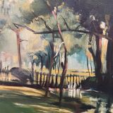 20th century woodland landscape painting