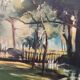 Tableau paysage sous bois XXe