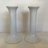 Pair of candle holders white