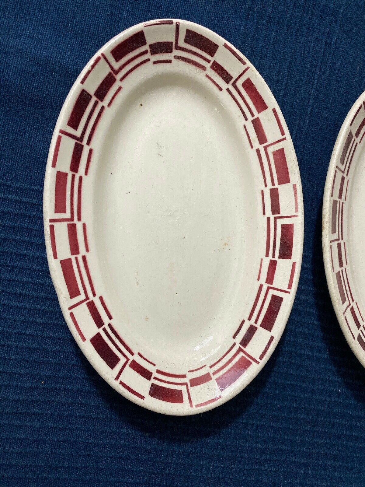 Lot 2 flat ceramic cup plate by Badonviller model Bernard