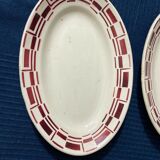 Lot 2 flat ceramic cup plate by Badonviller model Bernard