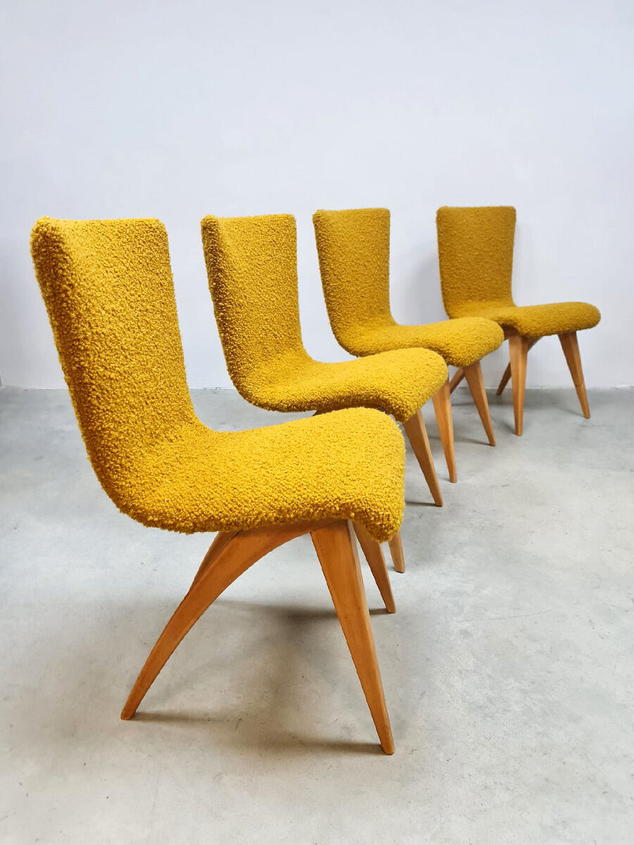 Vintage Dutch design dining chairs 'C.J. van Os' Culemborg