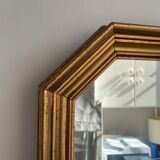 Beveled gold wood mirror