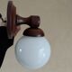 Wood and opal wall light