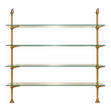 Étagère de bar d'arrière-comptoir modulable – Époque 1900-1920 – Laiton et