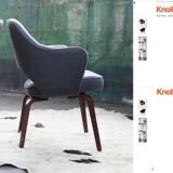 Eero Saarinen Knoll armchair upholstered in grey wool from the middle of the century