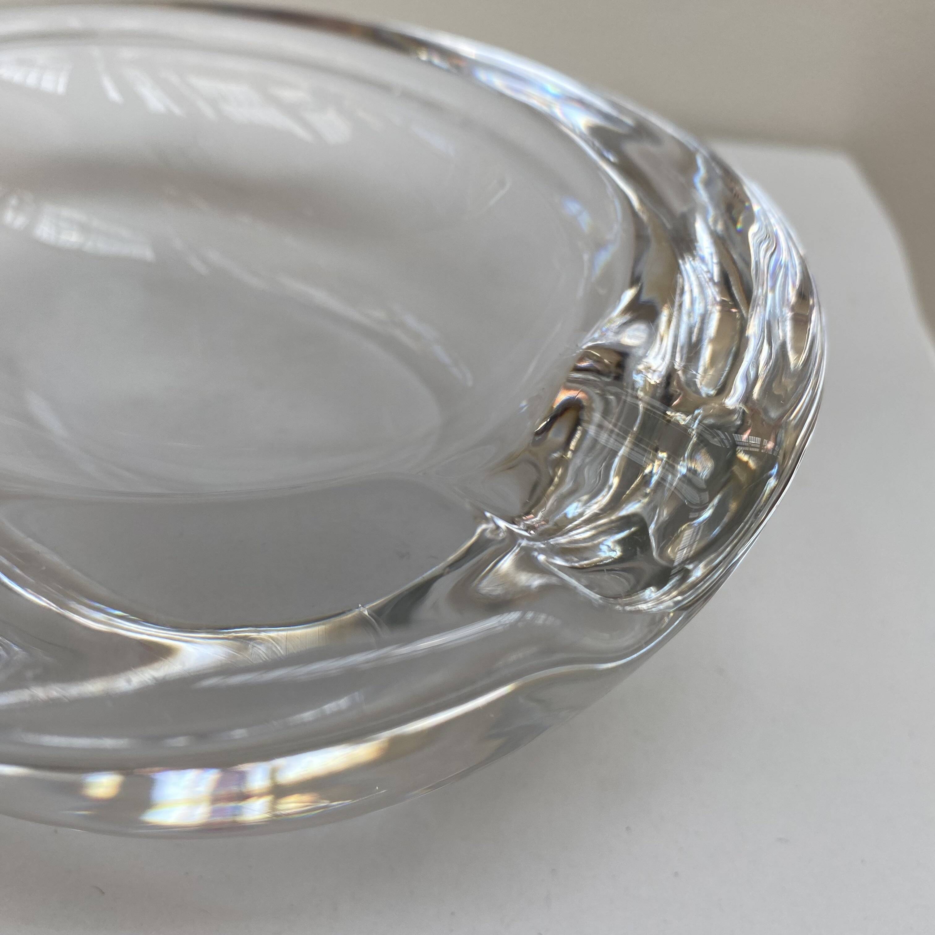 Large glass crystal ashtray by Art Vannes France