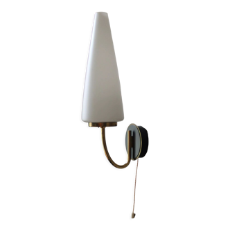 Vintage opaline & brass wall lamp