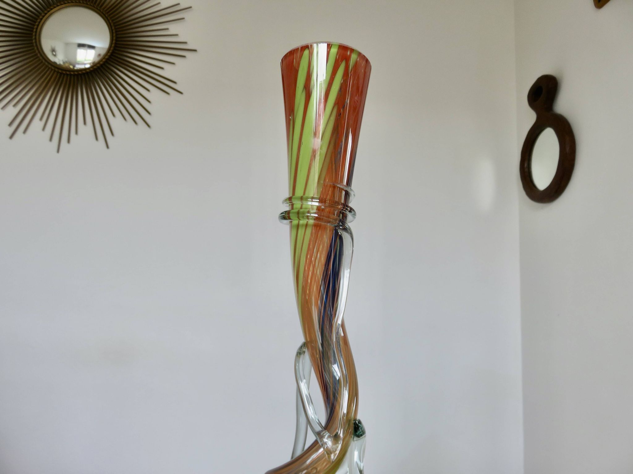 Large soliflore vase made of blown Murano glass, Venetian style, 1970s.