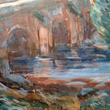 Tableau ancien huile sur panneau signé Montagney