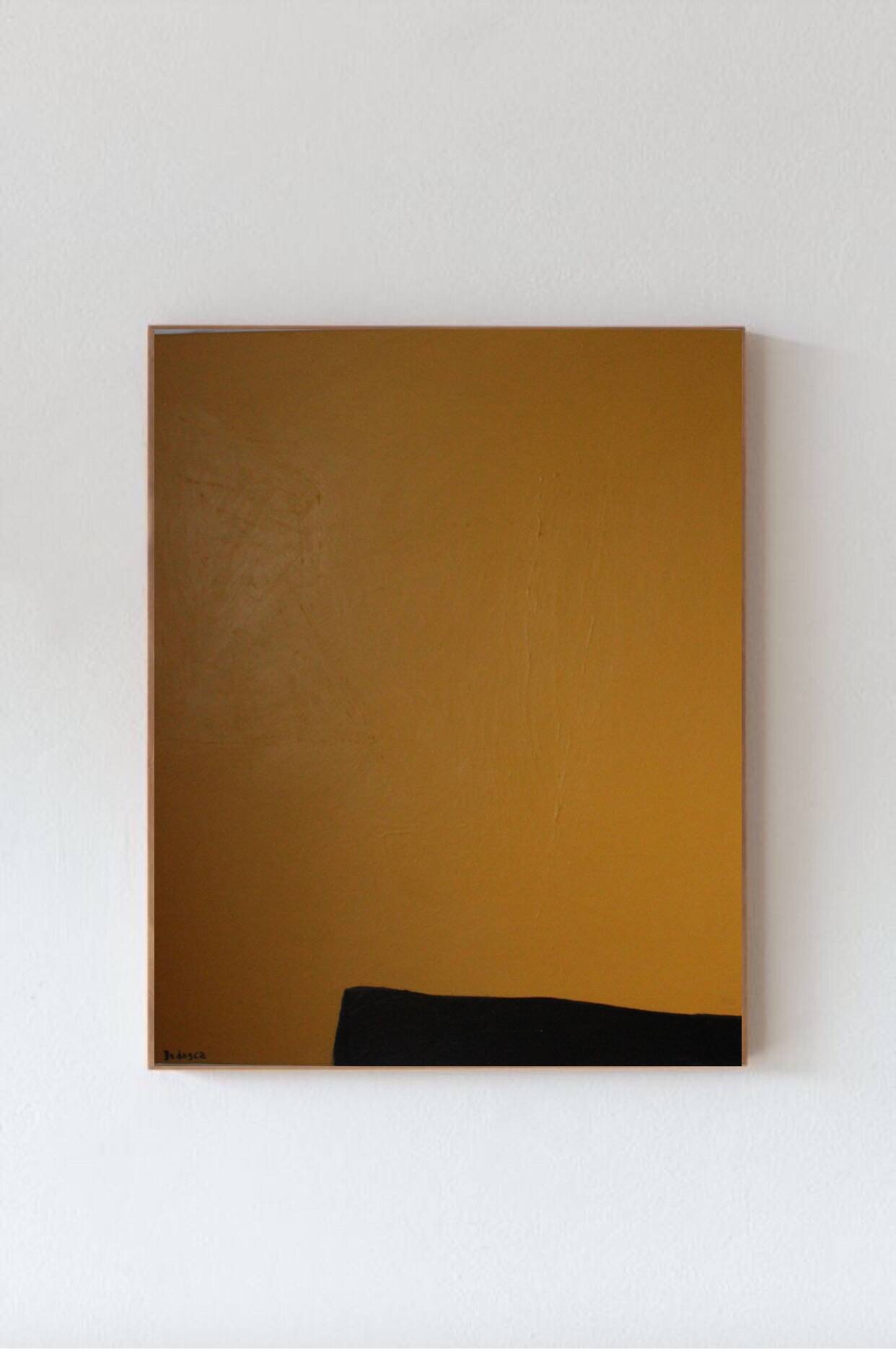Abstract painting Mb1 ocher 100x81 cm