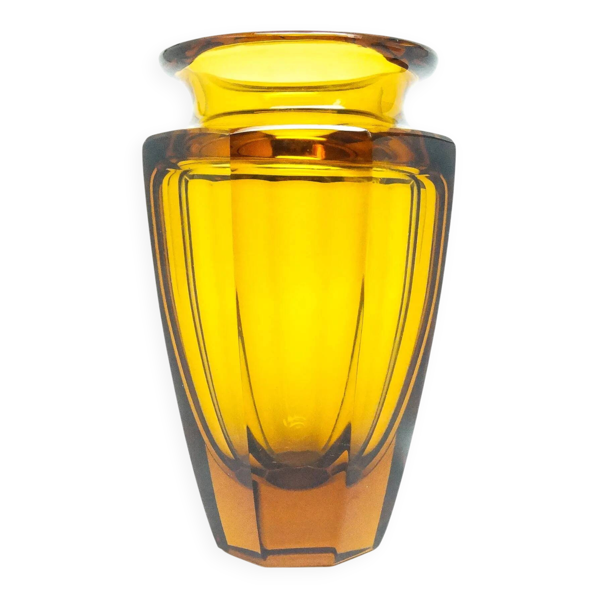 Art Deco vase, crystal, designed by J. Hoffmann, Czechoslovakia, 1930s