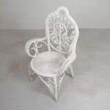 Vintage bamboo, rattan armchair with armrests, 1950s