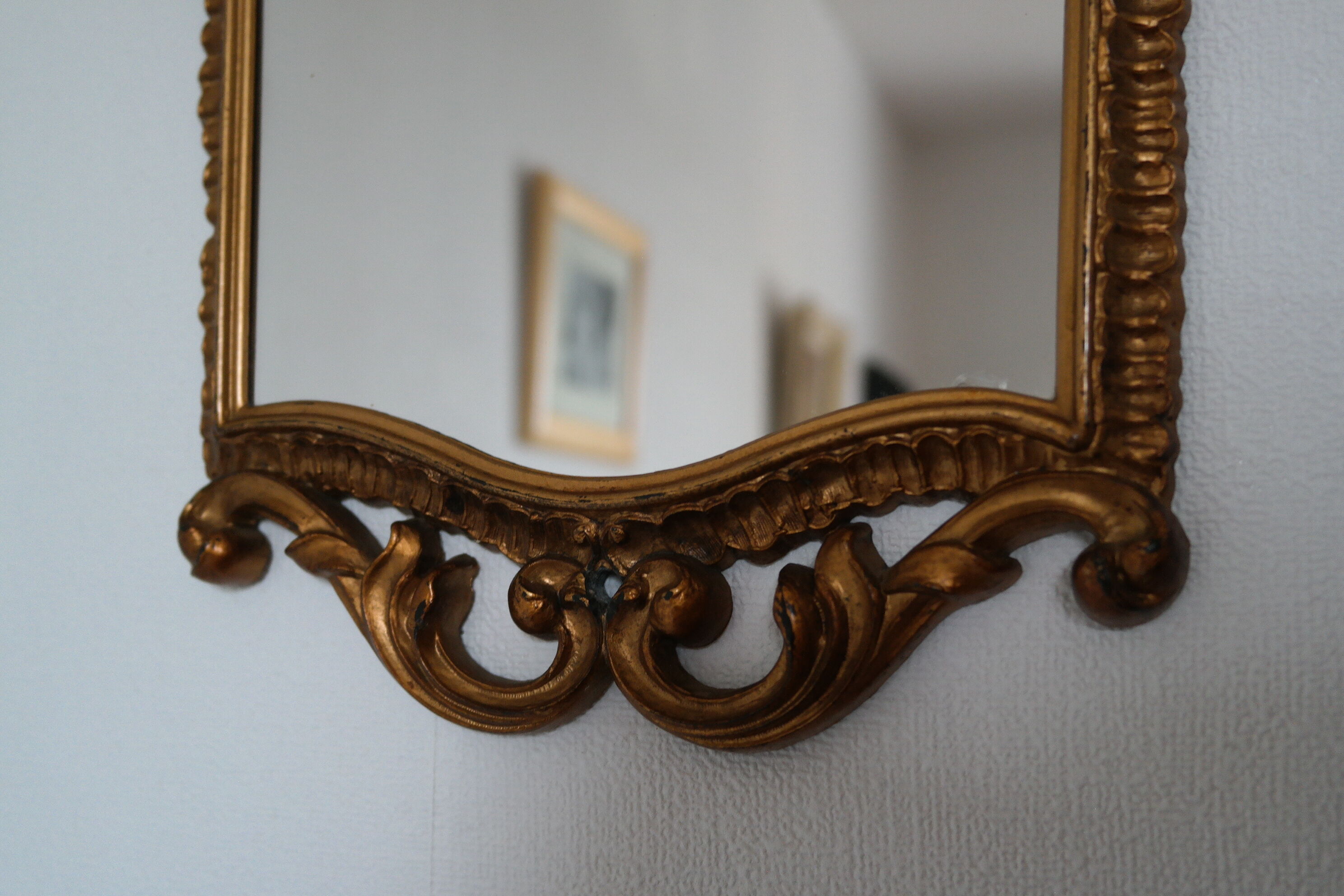 Vintage gold baroque mirror