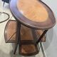 Folding tea table in marquetry wood - removable top