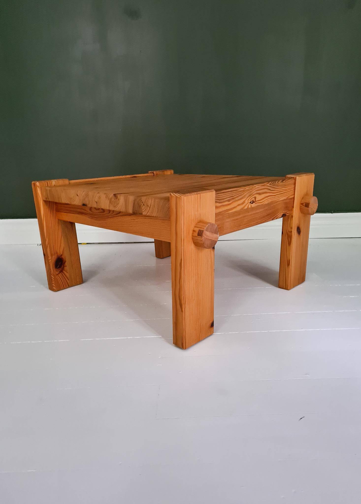Modern Scandinavian coffee table in pine by Yngve Ekström