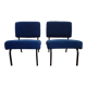 Pair of minimalist reupholstered seats from the 60s/70s