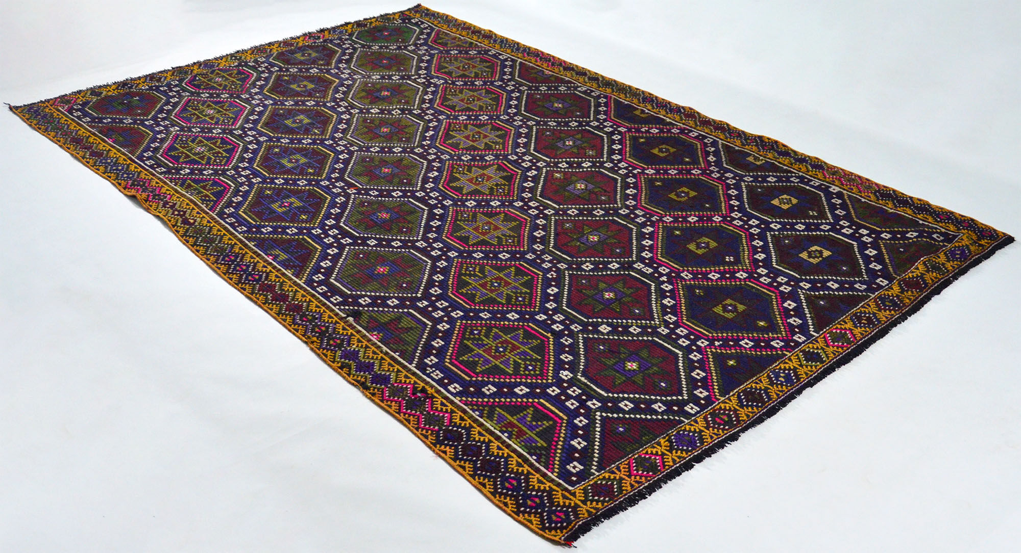 Anatolian handmade kilim rug 288 cm x 185 cm