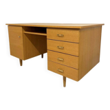 Vintage desk with 4 drawers, 1 door, 1 locker