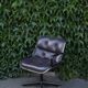 Fauteuil Pollock pour Knoll cuir couleur prune/violet