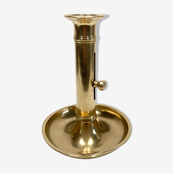 Solid brass candle holder with pusher