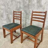2 Bas van Pelt designer dining room chairs in walnut, 1930s
