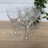 Set of 6 engraved wine glasses