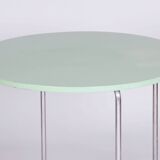 Restored Bauhaus Round Table, Chrome, Revived Polish, Czechia, 1930s
