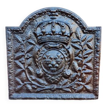 Antique fireplace plate, cast iron