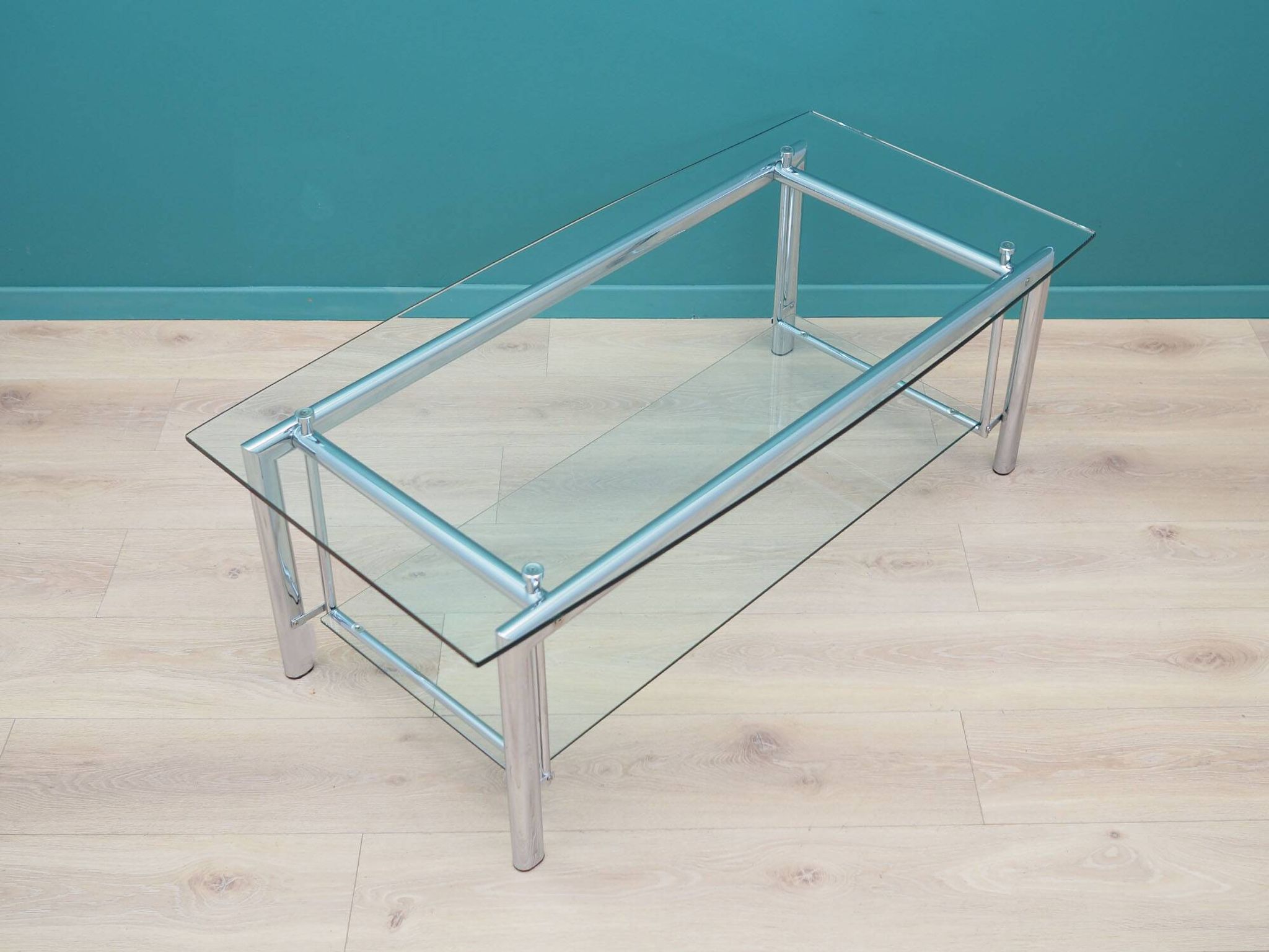 Table basse en verre, design danois, années 1970, production : Danemark