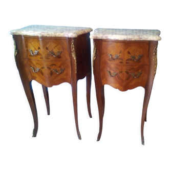 Pair of bedside tables louis xv rosewood