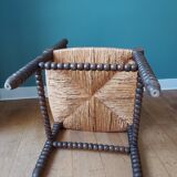 Corner armchair in turned wood