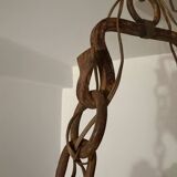 Medieval style heraldic wrought iron chandelier