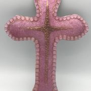 CROIX religieuse murale en émaux d’art sur argent signé P.BONNET, Limoges