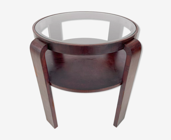 Table basse ronde art déco Tchécoslovaquie