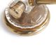 Pair of wall sconces in gold metal and plexiglass, 50 years