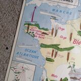 Vintage school map mdi FRANCE The Seine