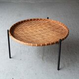 Rattan magazine basket, Netherlands, 1960s