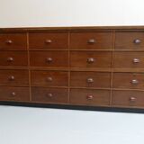 Classeur d'atelier en chêne vintage