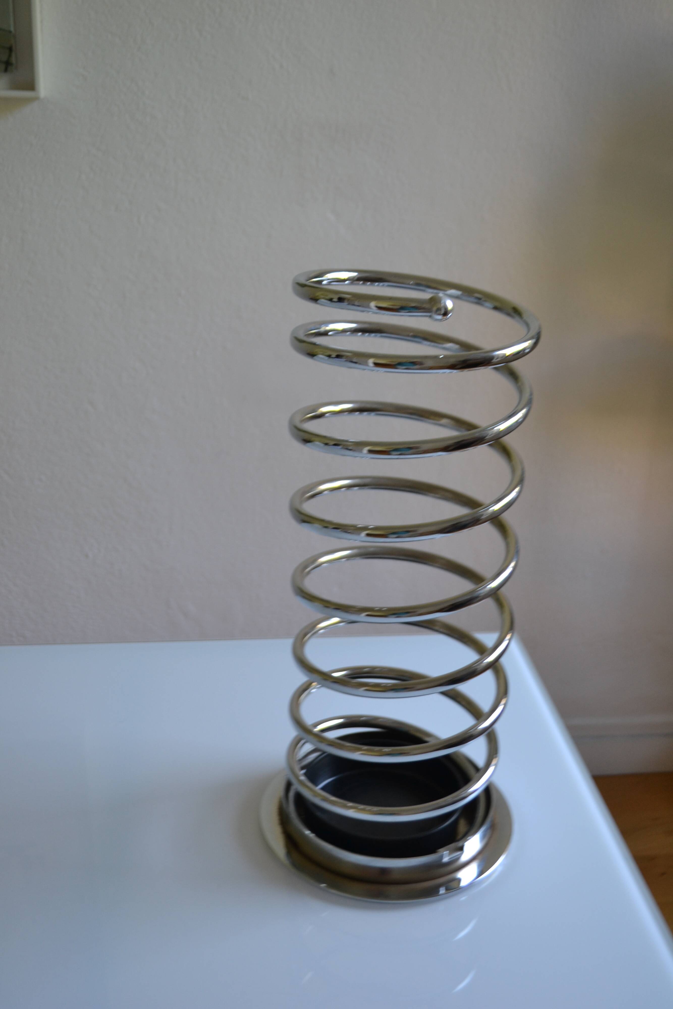 Chrome metal spring umbrella holder