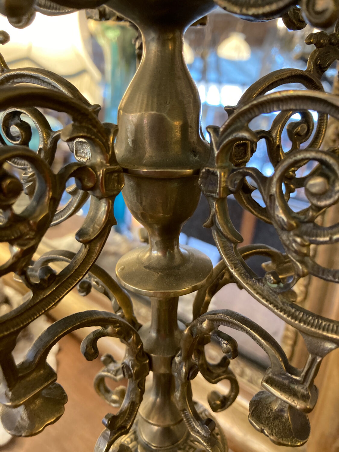 5-spoke bronze chandelier