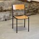 Designer wood and metal chair