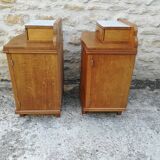 Massive chene and formica bedsides