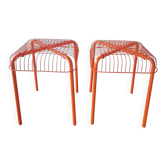 Pair of orange mesh stools Vasteron Ikea