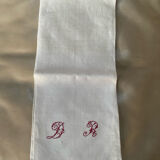 Monogrammed linen table runner