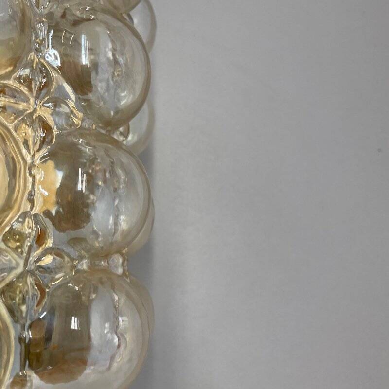 Amber vintage glass wall lamp by Helena Tynell for Glashütte Limburg, 1970s