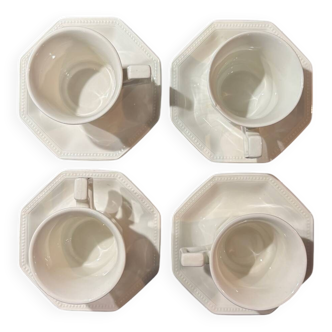 4 johnson brothers coffee cups and 4 saucers