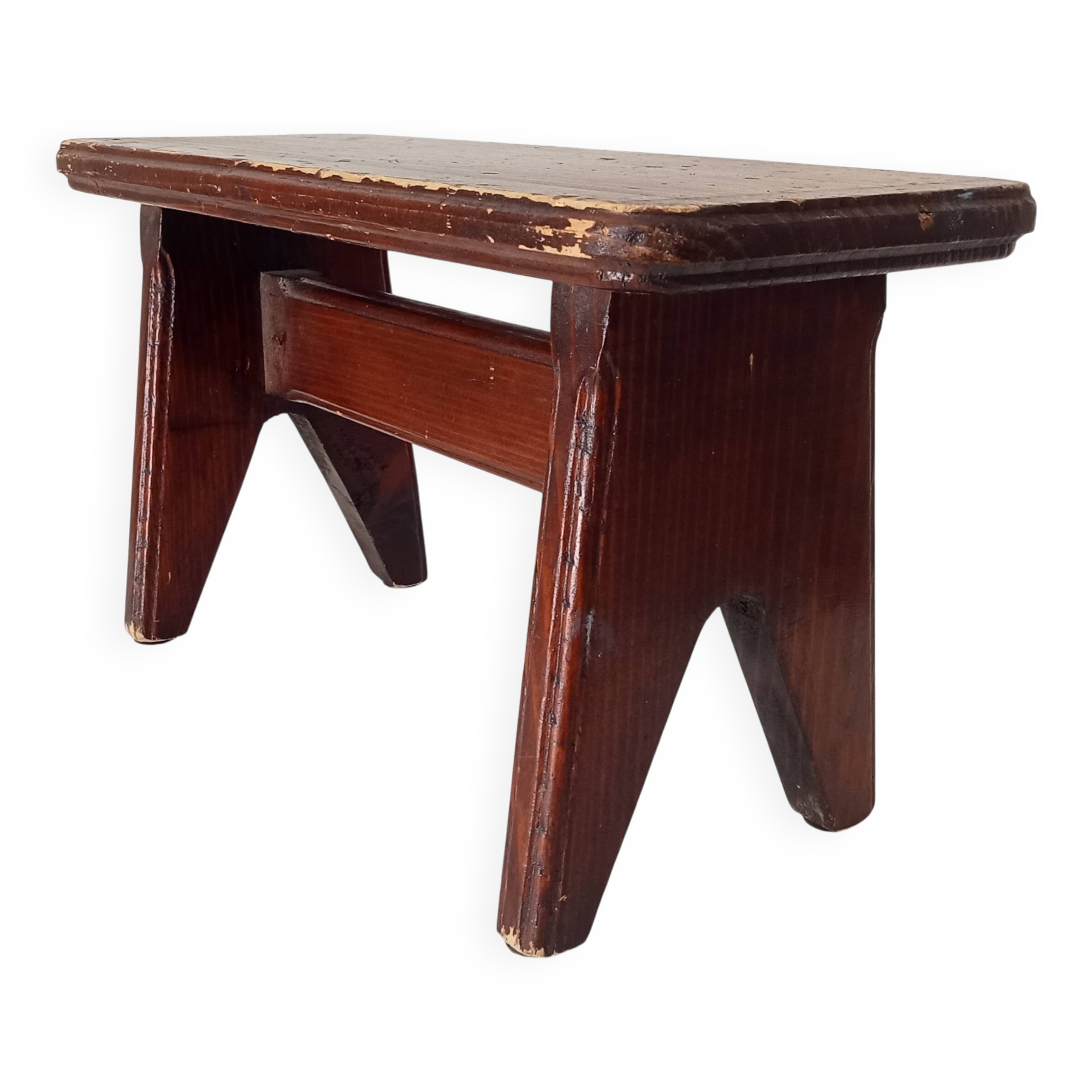 Vintage wooden plant stand stool
