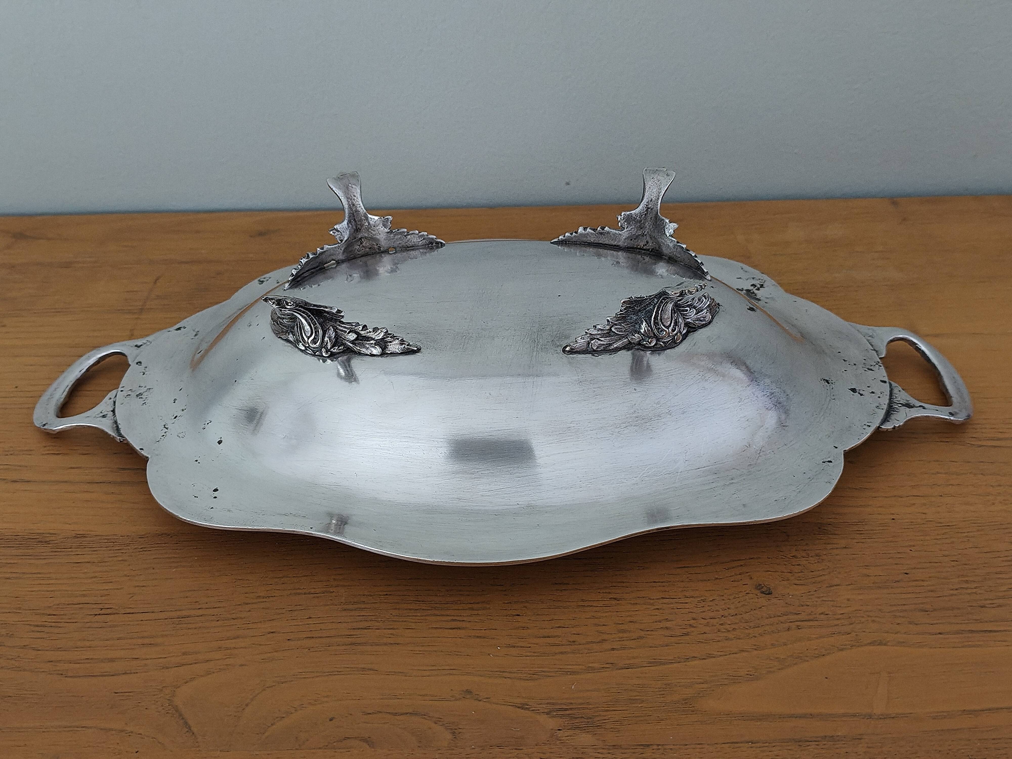 Antique silver-plated centrepiece with hallmark.